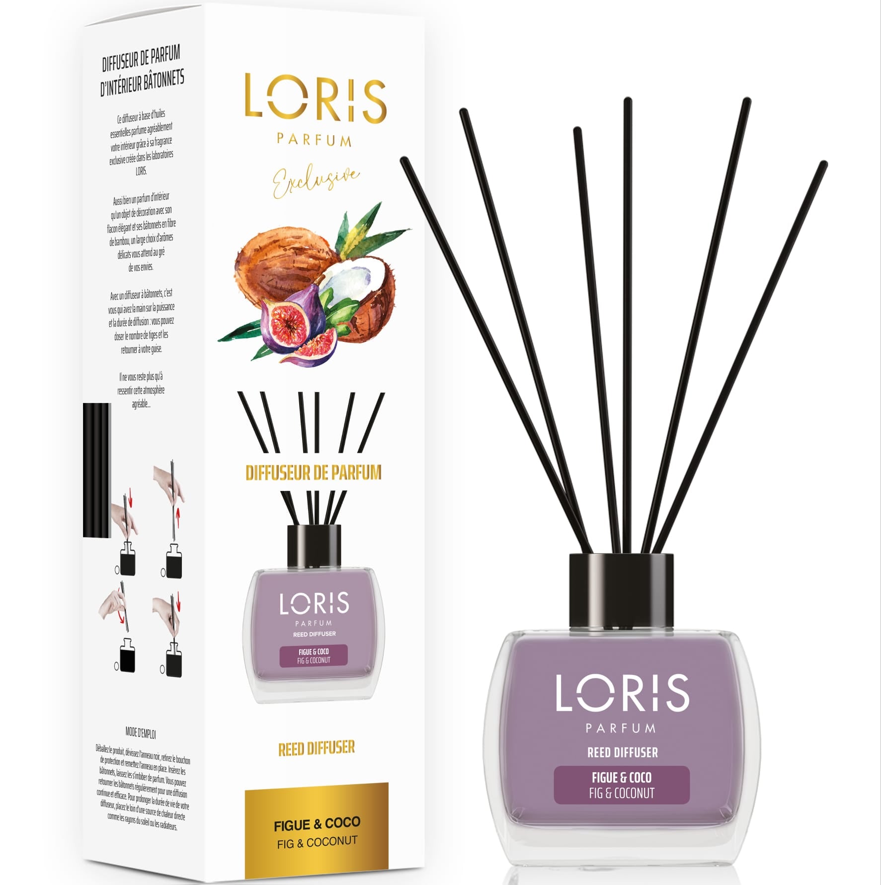LORIS Diffuseur de parfum Figue & Coco 120 ml