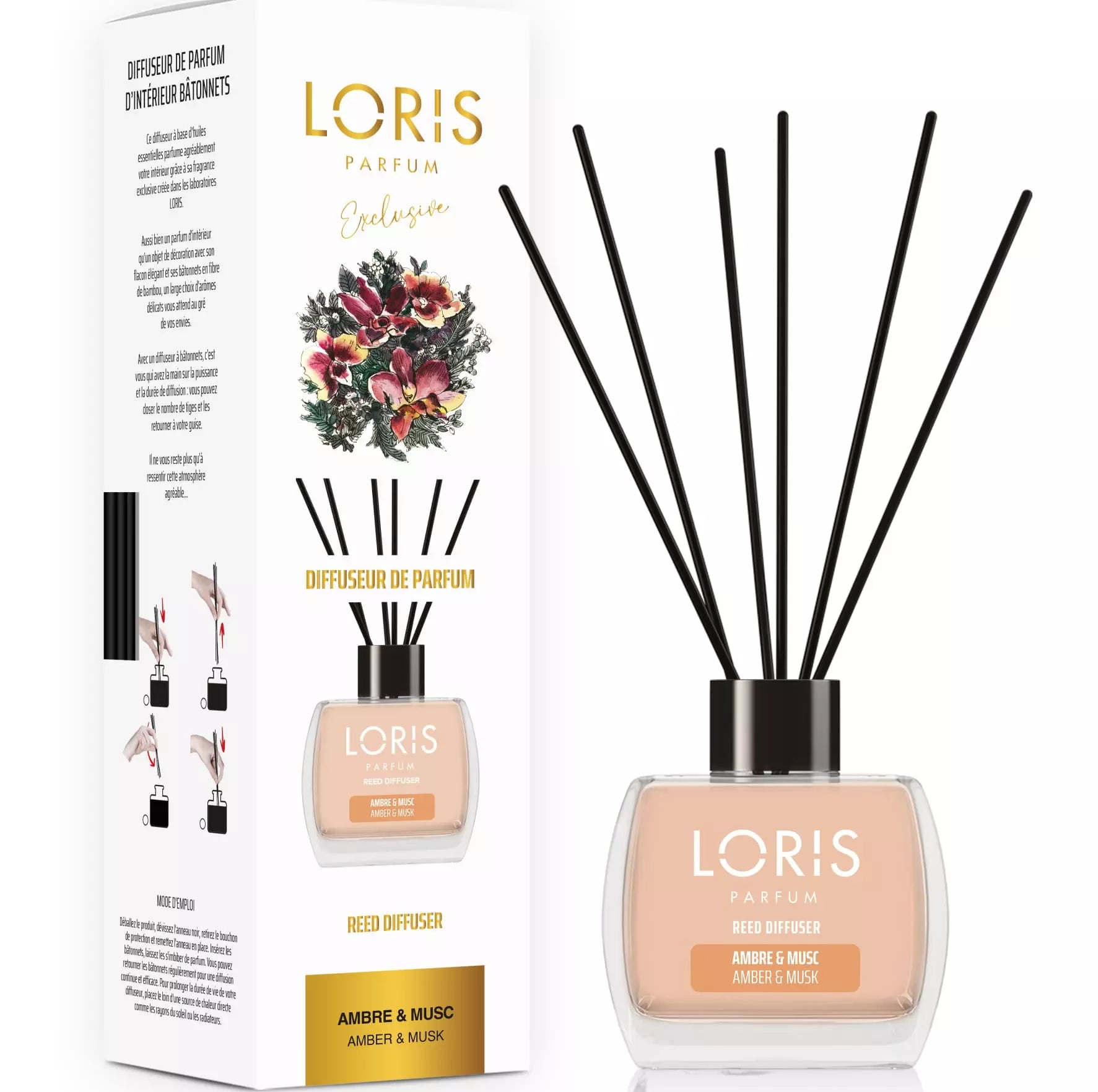 LORIS Diffuseur de parfum Ambre & Musc 120ml