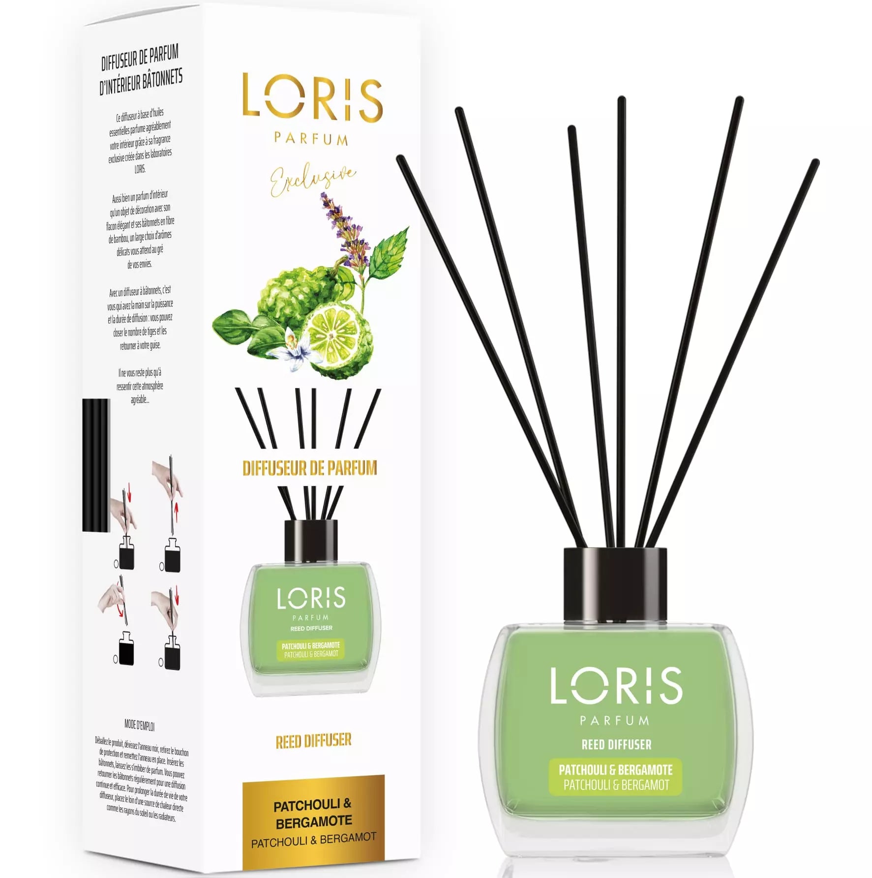 LORIS Diffuseur de parfum Bergamote Patchouli 120 ml